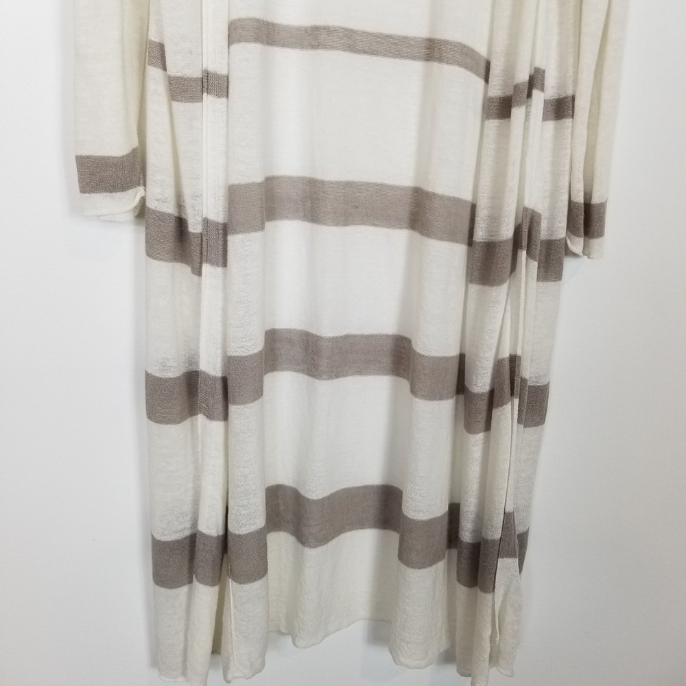 Cabi Women Linen Bon Voyage Riviera Duster Cardigan Sz L Open Lightweight Boho - Picture 3 of 8